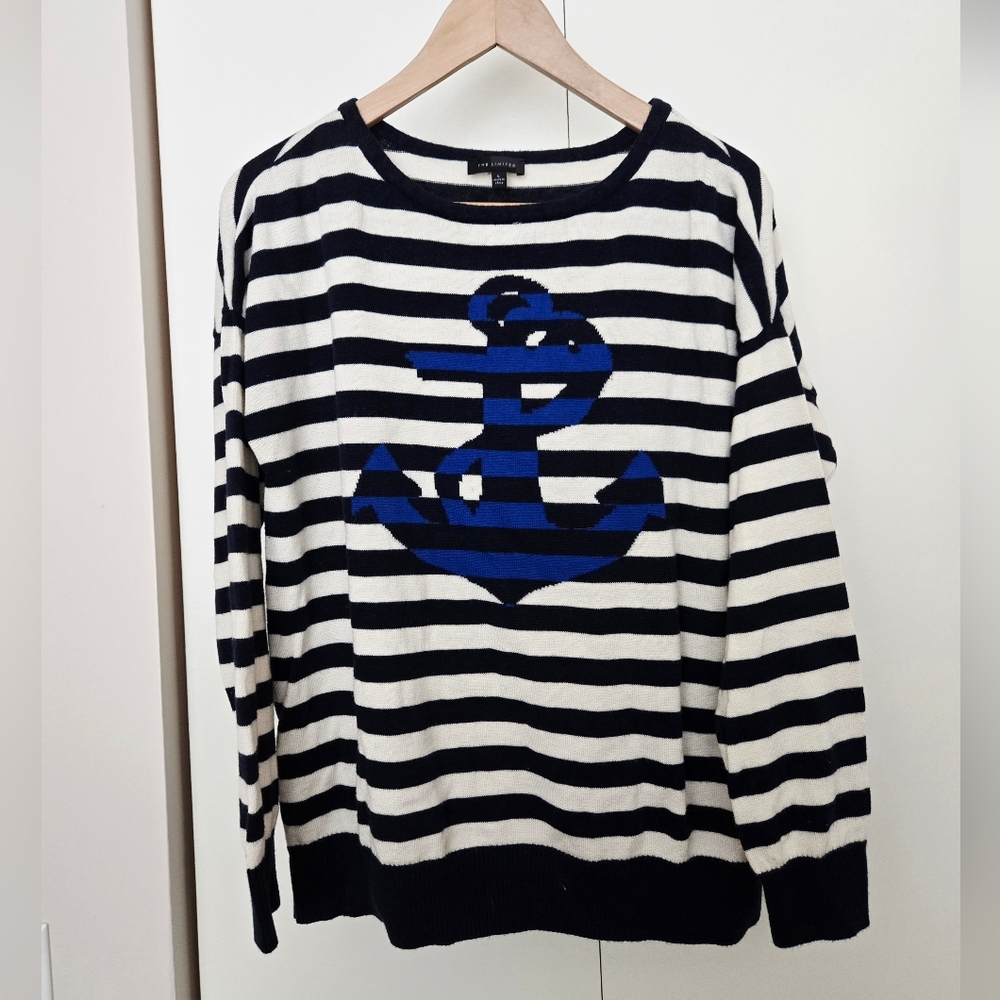 The Limited Navy Nautical Striped Sweater